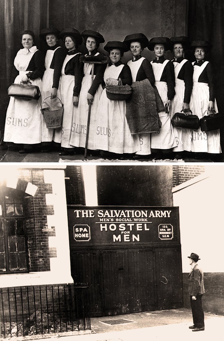 Die Heilsleër se ‘Slum Sisters', in die laat 19de eeu; die Spa Road Hostel, middel 20ste eeu.