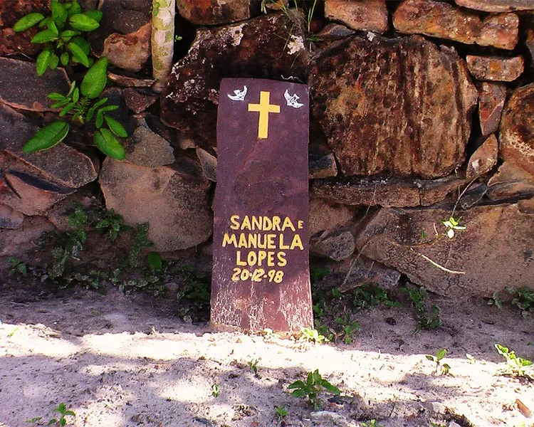 Sandra and Manuela Lopes' grave, photographed during Tolla Lombard's visit to Menongue in 2011.
