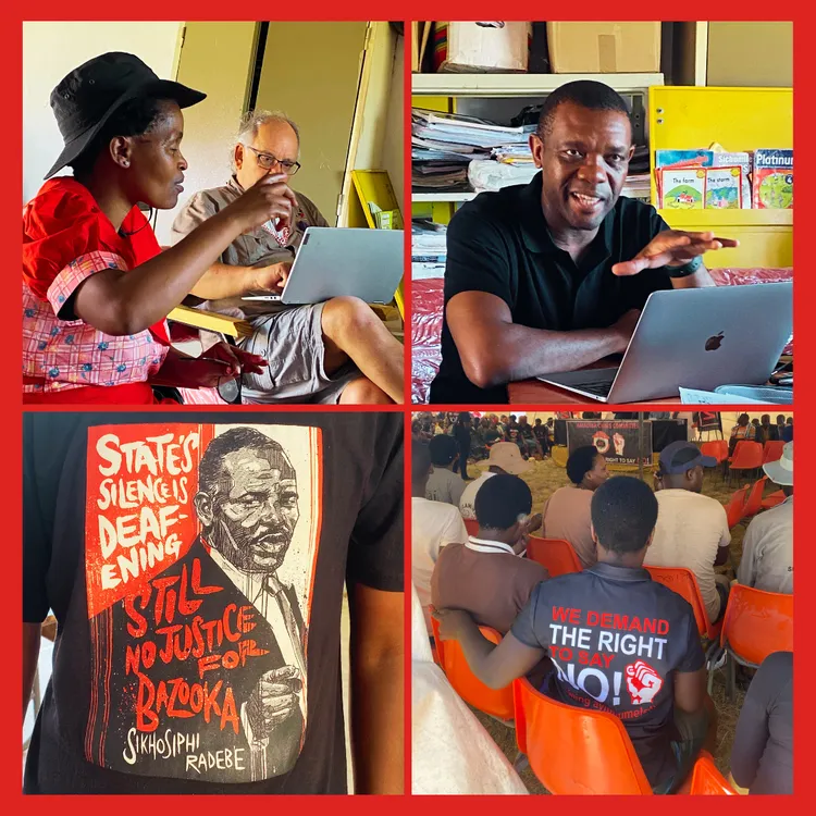 Bo links: Nonhle Mbuthuma en Henk Smith ('n prokureur wat in die ACC se tegniese span dien). Regs: Songezo Zibi