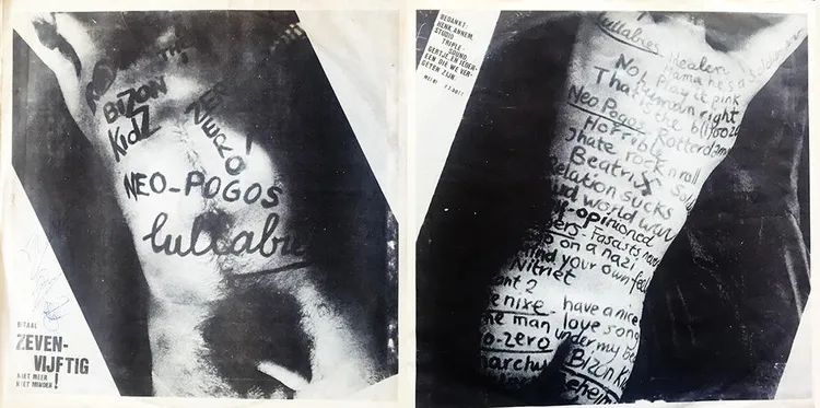 Front and back of the cover of the nameless Utrecht/Rotterdam punk compilation from 1981.
