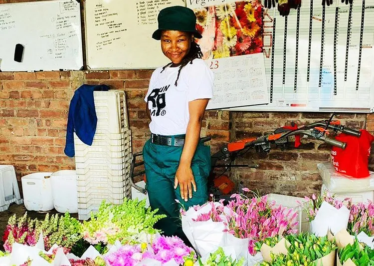 Accordance Mathebula, a Future Farmer Apprentice with a passion for flowers.