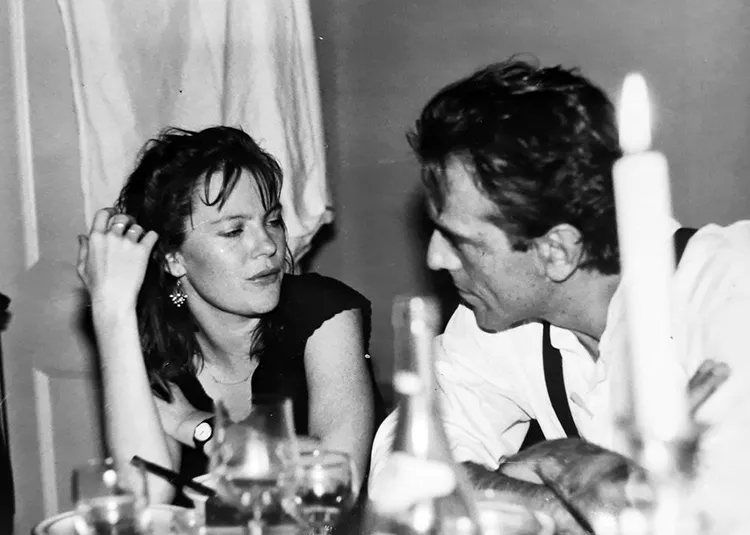 Andrea Vinassa en Johan Liebenberg, wat ook soms vir VWB geskryf het, een Oukersaand in die 1980's.